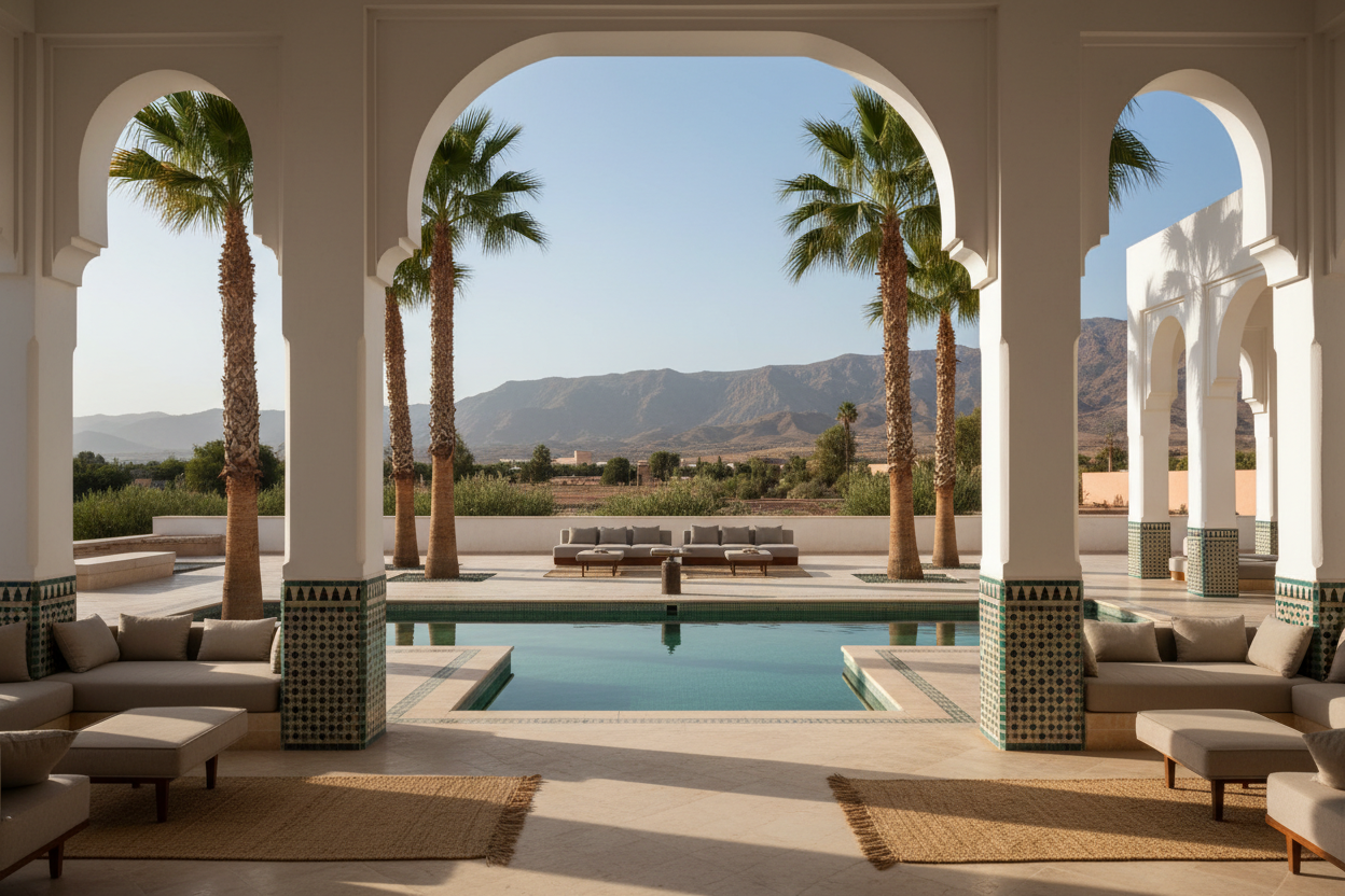 image d'une résidence secondaire au maroc de style orientale épurée